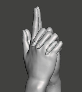 hand gun gesture art fingers decorative candle mold 3d print model - Mito3D