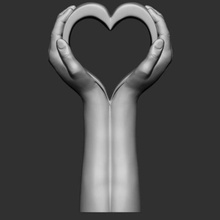 mano cuore statua focolare 3d print model - Mito3D