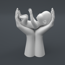 hand holding baby table decorative 3d print model - Mito3D