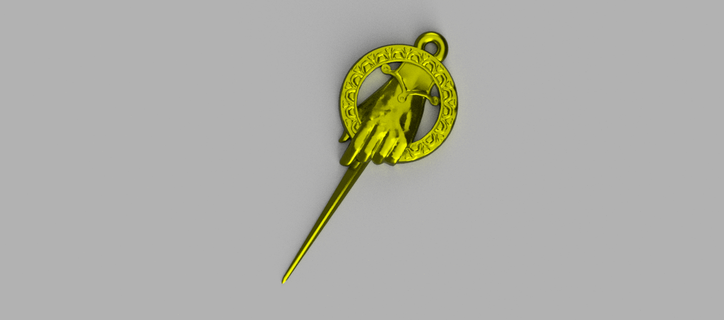 hand king - game thrones keychain - pendant - earring  3d print model - Mito3D