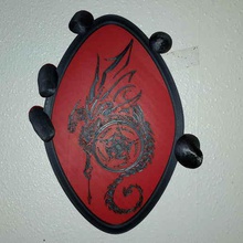 hand magic dragon pentagram symbol art 2dart 2d wall fantasy magical 3d print model - Mito3D
