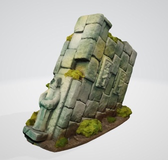 mano pintado escénico terreno torre sombrío juego guerra edificio restos 3d print model - Mito3D