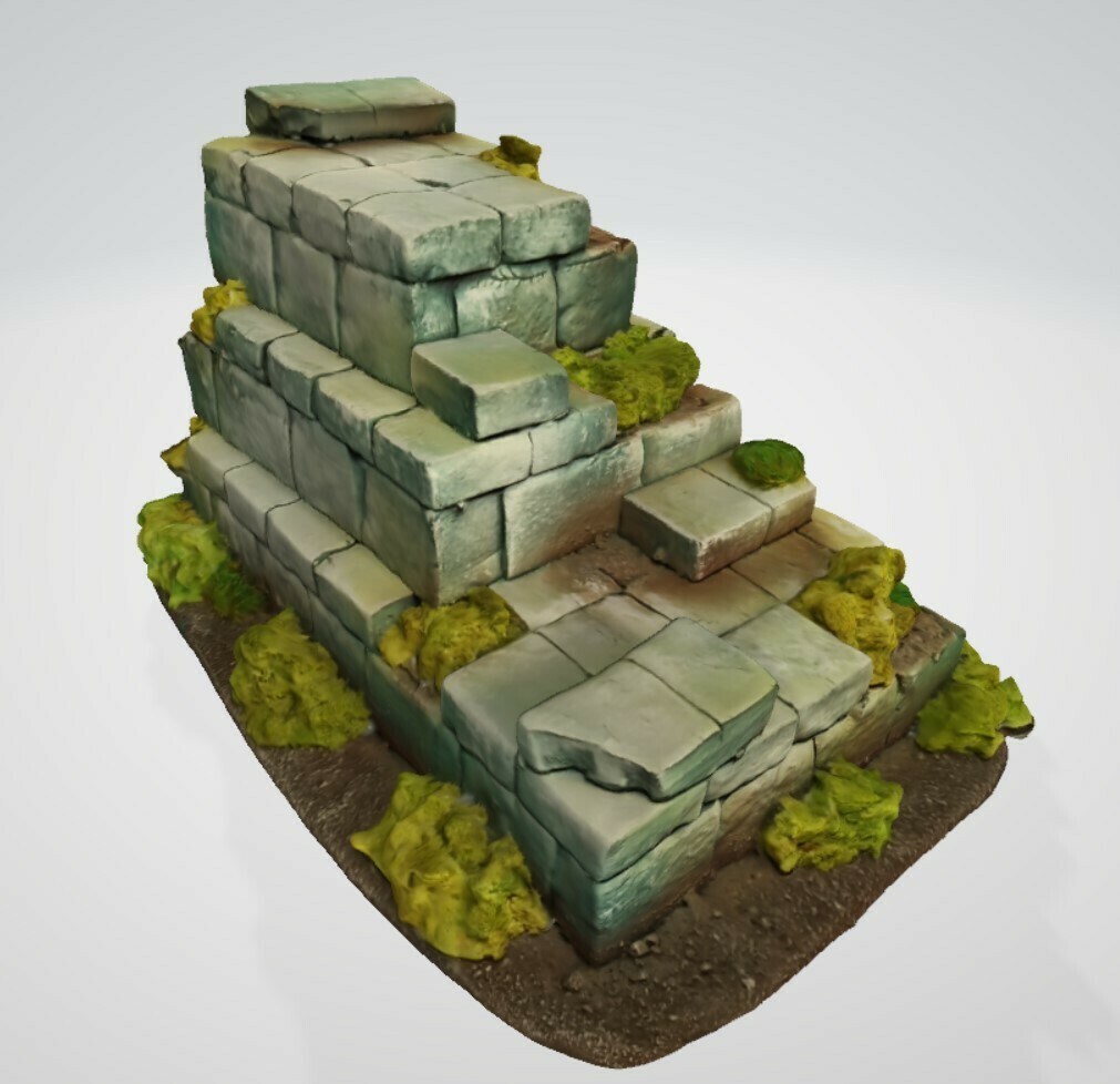 mão pintado cênico terreno torre escuro jogos guerra construção ruínas 3D print model - Mito3D