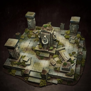 mão pintado cênico terreno torre terreno escuro jogos guerra 3d print model - Mito3D