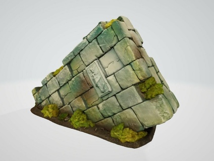 main peint scénique terrain tour sombre wargaming bâtiment ruines 3d print model - Mito3D