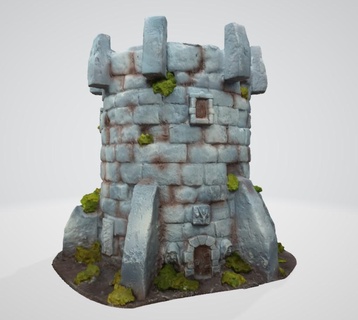 mano pintado escénico torre terreno sombrío juego guerra 3d print model - Mito3D