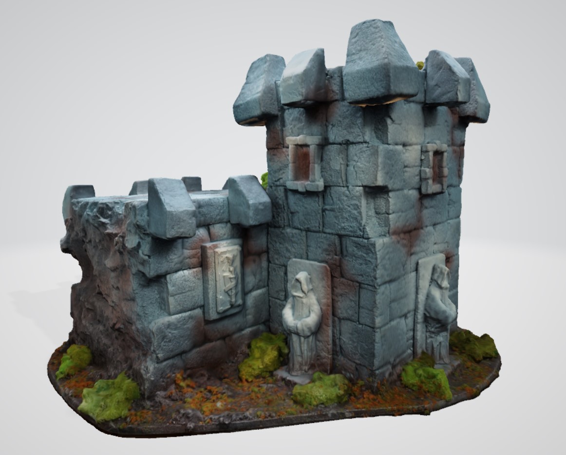 mão pintado cênico parede torre terreno escuro jogos guerra 3D print model - Mito3D
