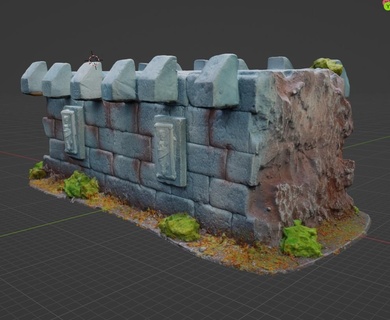 main peint scénique mur tour terrain sombre wargaming 3d print model - Mito3D