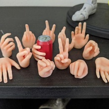 mão poses ímãs bjd boneca 3d print model - Mito3D