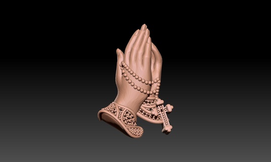 hand prayer necklace Jewelry 3d print model - Mito3D