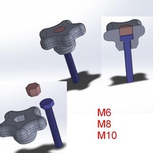 hand screw m6 m8 m10 tool 3d print model - Mito3D