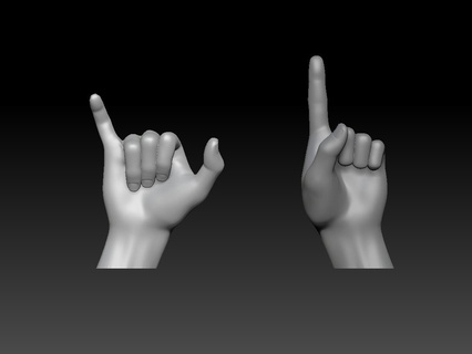 hand sign language alphabet z finger man old girl body boy teen woman 3d print model - Mito3D