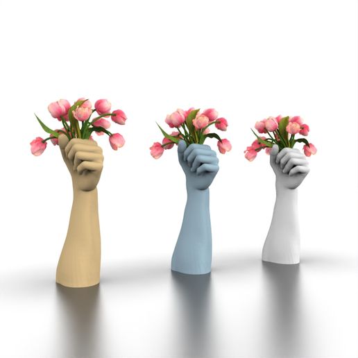 hand vase art sculpture flower pot interior decorative 3D print model - Mito3D
