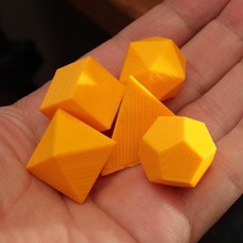 handful platonic solids art 3d print model - Mito3D