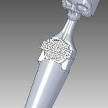 handle tap harley davidson piston skull art 3d print model - Mito3D