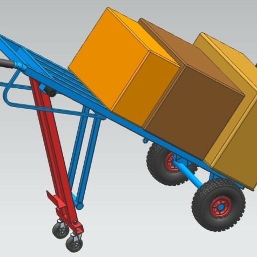 handle truck workshop trolley 3dcad engineering design 3d modelling lifting industrial mechanical mechanic handling 3D print model - Mito3D