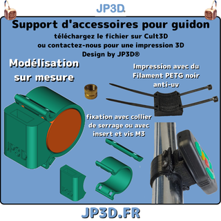 Lenker Zubehörteil Halter Unterstützung jp3d Zubehör 3d print model - Mito3D