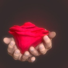 mani bambino rosa fiore arte 3d print model - Mito3D