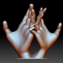 hands couple love sign little fingers woved art 3d print model - Mito3D