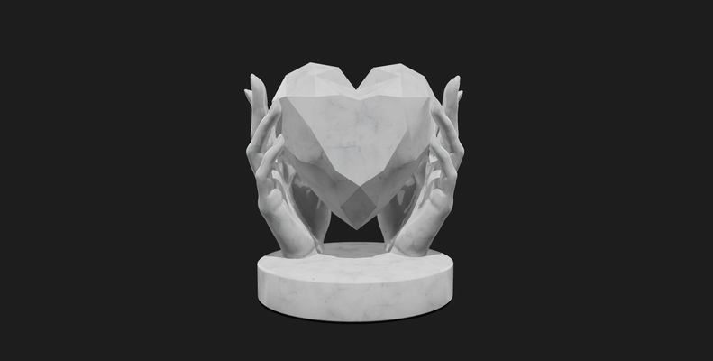 eller tutma kalp heykel el mimik aşk hediye nişan evlilik teklif elmas in tasarım tatil doğum günü silâh süs romantik sevgili kadın 3d print model - Mito3D