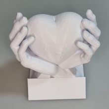 hands holding heart art hand sculpture mother craft manual decoration gift v-day b-day holiday decor 3d print model - Mito3D