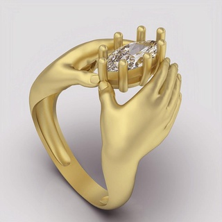 hands marquise ring silver gold jewelry printable 3d model trend fashion fantasy zbrush design 3d print model - Mito3D