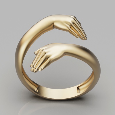 hands rings hand ring zbrush silver gold jewelry printable 3d model trend fashion design tiger 3d print model - Mito3D