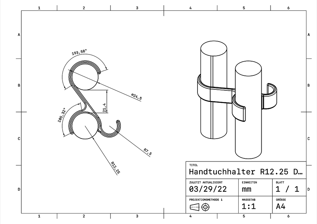 handtuchhalter remix 214mm abstand und mehr towel rail radiators bathroom hanger radiator 3D print model - Mito3D