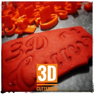 écriture lettre timbre biscuit coupeur stl fondant froid porcelaine 3d print model - Mito3D
