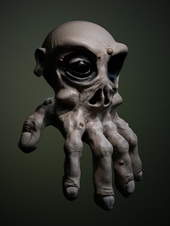 maneggevole testa mano orrore zombie terrore spaventoso raccapricciante fantasia carattere gioco 3d print model - Mito3D