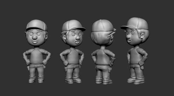 handy many figurine character man figure kids art sculptures 3d print model - Mito3D