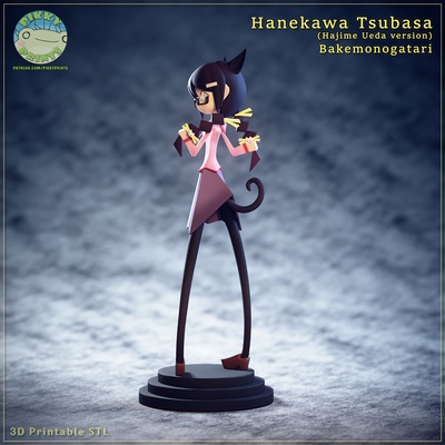 hanekawa tsubasa hajime ueda ver bakemonogatari anime manga heykelcik garaj takım kedi bakemono monogatari neko nekomonogatari 3d print model - Mito3D