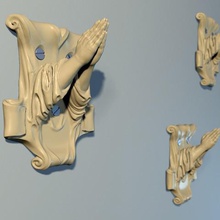 hanger prayer home hand sculpture miniature house classic bathroom household kitchen vectary 3d print model - Mito3D