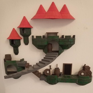 hanging castle home decor bastion wallmounted medieval 3d print model - Mito3D