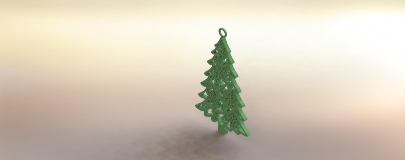 hanging christmas ornament - pine tree Home centerpiece decoration gift 3d print model - Mito3D