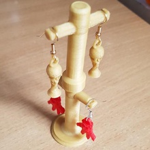 hanging earring supports jewelry ears 3d print model - Mito3D