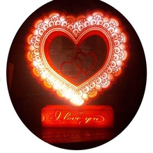 sospeso cuore lampada San Valentino regalo amore scatola luce mandala 3d print model - Mito3D