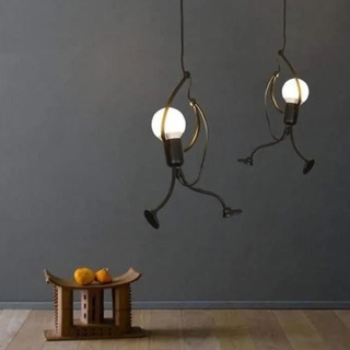 pendaison lampe Humain Accueil maison lustre éclairage ampoule homme 3d print model - Mito3D