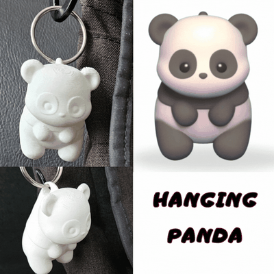 hanging panda animal cute fun keychain bear wild sculpture miniature cartoon decorative art toy statue preschool 3d print model - Mito3D