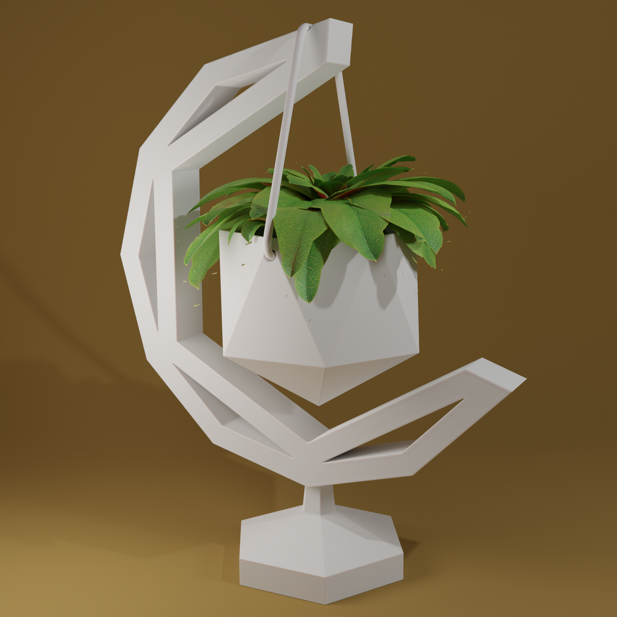 sospeso pianta pentola tavolo superiore fiore vaso giardino 3D print model - Mito3D