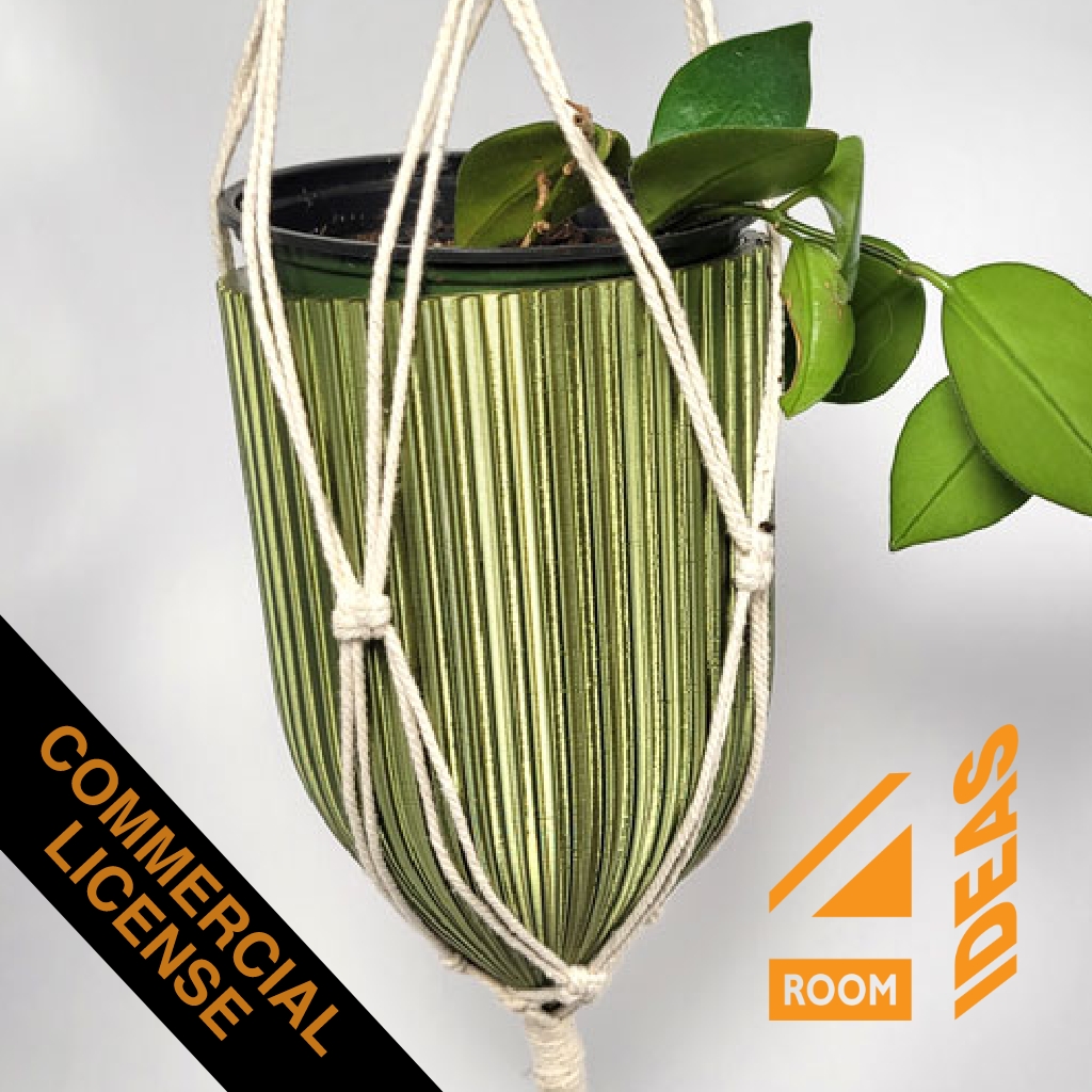 suspensão plantador Panela 1 comercial licença casa 3d potes impressão impresso macramé plantar plantas 3D print model - Mito3D