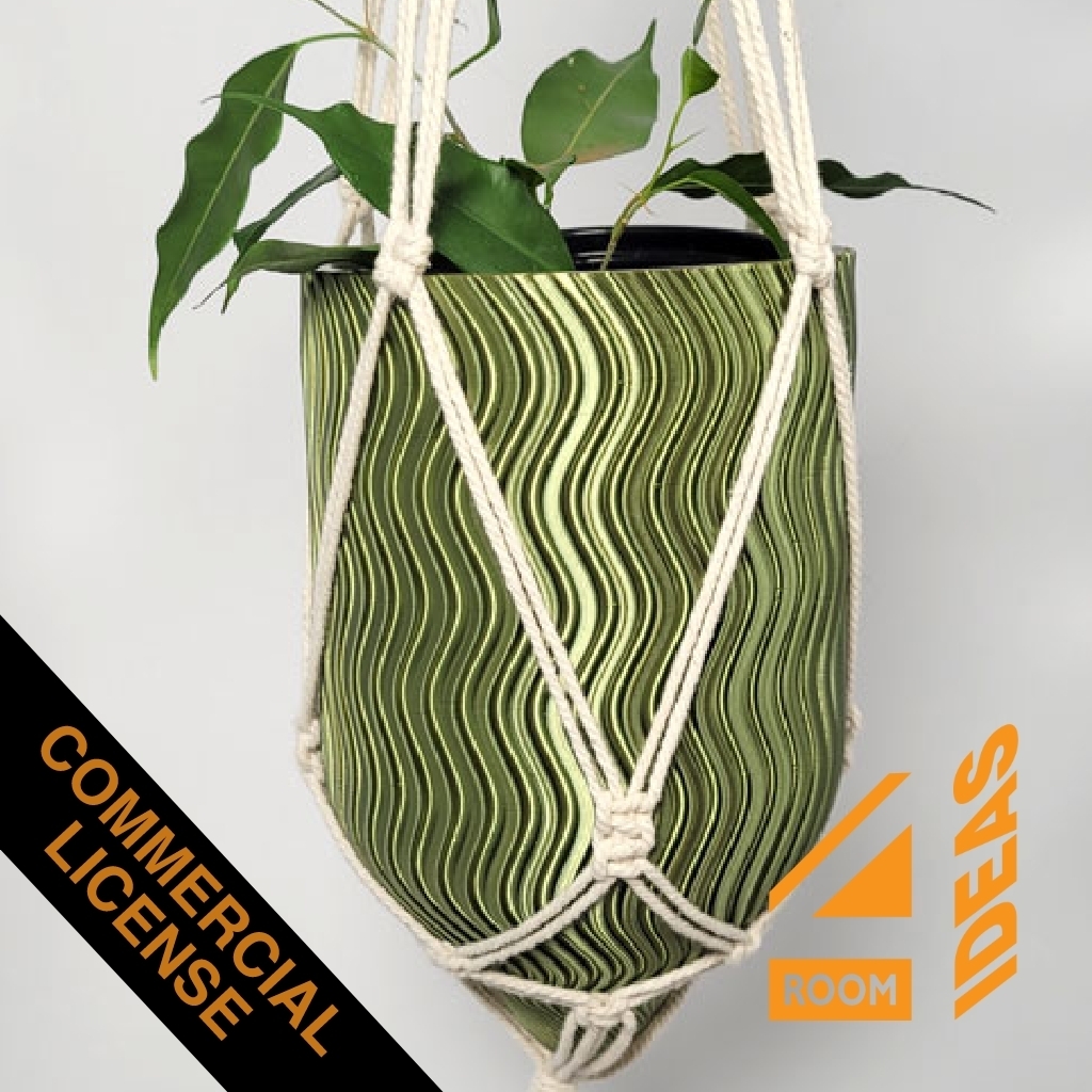 hängend Pflanzer Topf 2 kommerziell Lizenz Zuhause Haus 3d Töpfe drucken gedruckt Drucken Makramee Pflanze Pflanzen 3D print model - Mito3D
