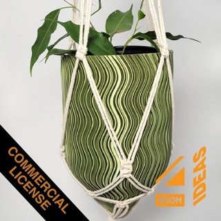 hanging planter pot 2 - commerical license Home 3d pots print printed printing macrame plant plants 3d print model - Mito3D