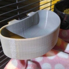 hanging small pet water food bowl ferret guinea pig rabbit wire cage pets 3d print model - Mito3D