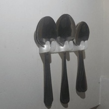 hanging spoon holder home dishes hanger improvement house household spoons rest wall 3d print model - Mito3D