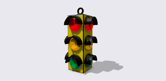 sospeso traffico luci diorama modellino in scala macchina camion bigrig semitruck semaforo lampione città 3d print model - Mito3D