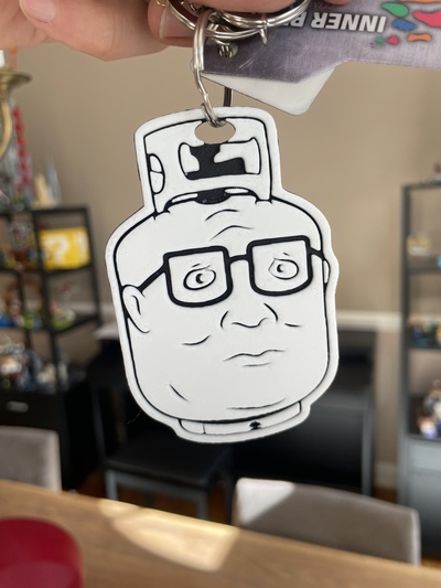 hank hill keychain king of animation funny humor simpsons southpark cartoon 3d print model - Mito3D