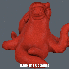 hank octopus easy print-Unterstützung nicht Kunst cartoon luifer disney pixar Abbildung finding dory nemo Modell Skulptur supportless 3d print model - Mito3D