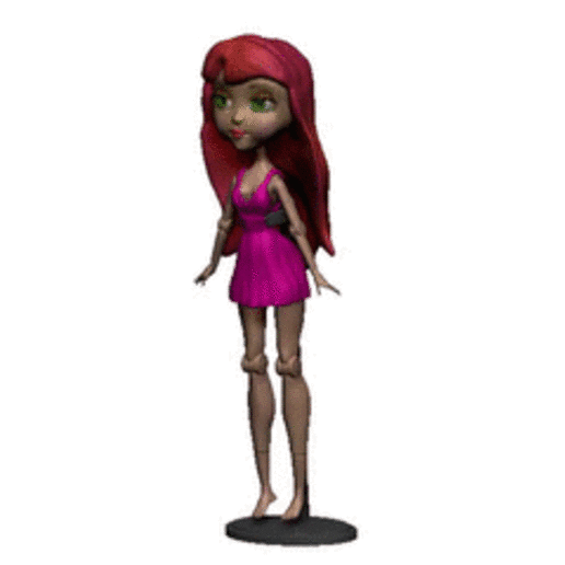 Hannah mafsallı oyuncak bebek moda özel kızlar çocuklar Şirin güzel poz sıska ince 3D print model - Mito3D