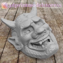 hannya cosplay halloween mask - japanese nohmen special tool scare evil noh kitsune face devil 3d print model - Mito3D